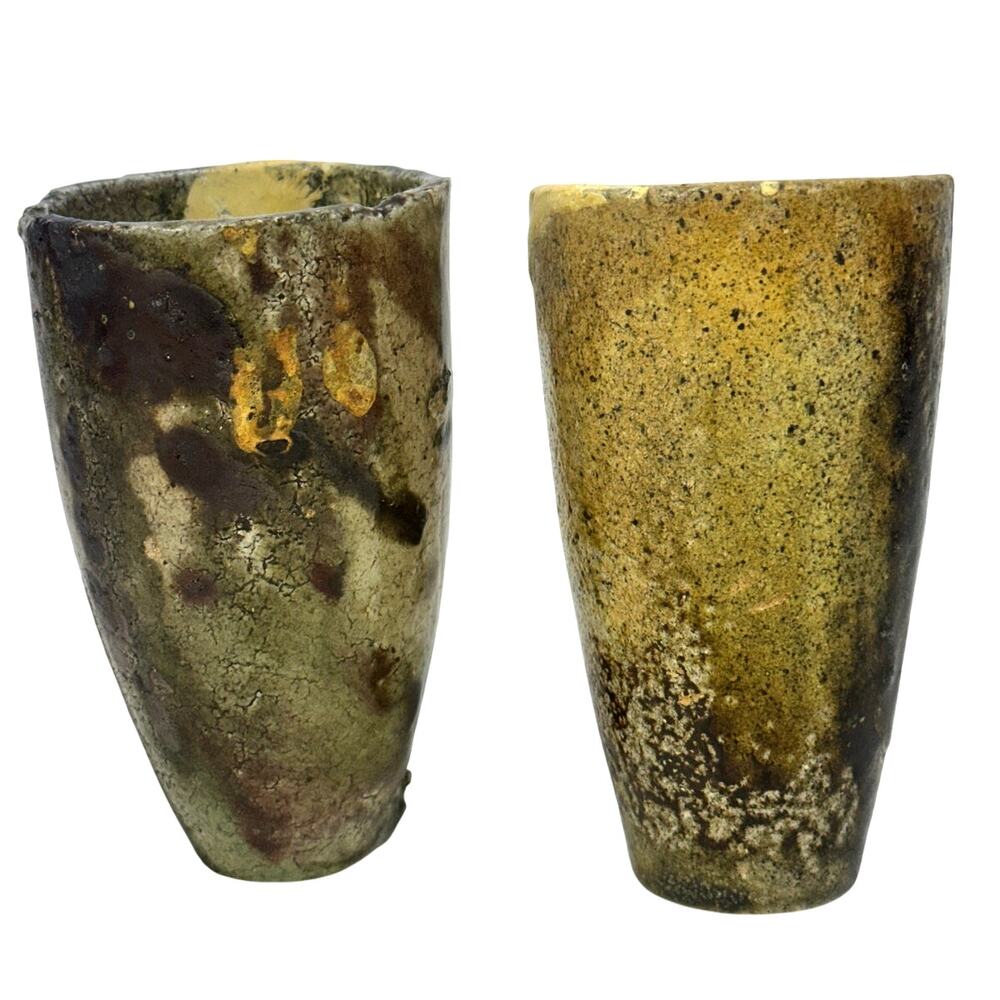 Unique & Rare Antique Early 1900's Russian Crucibles Display Art Vases-Set of 2